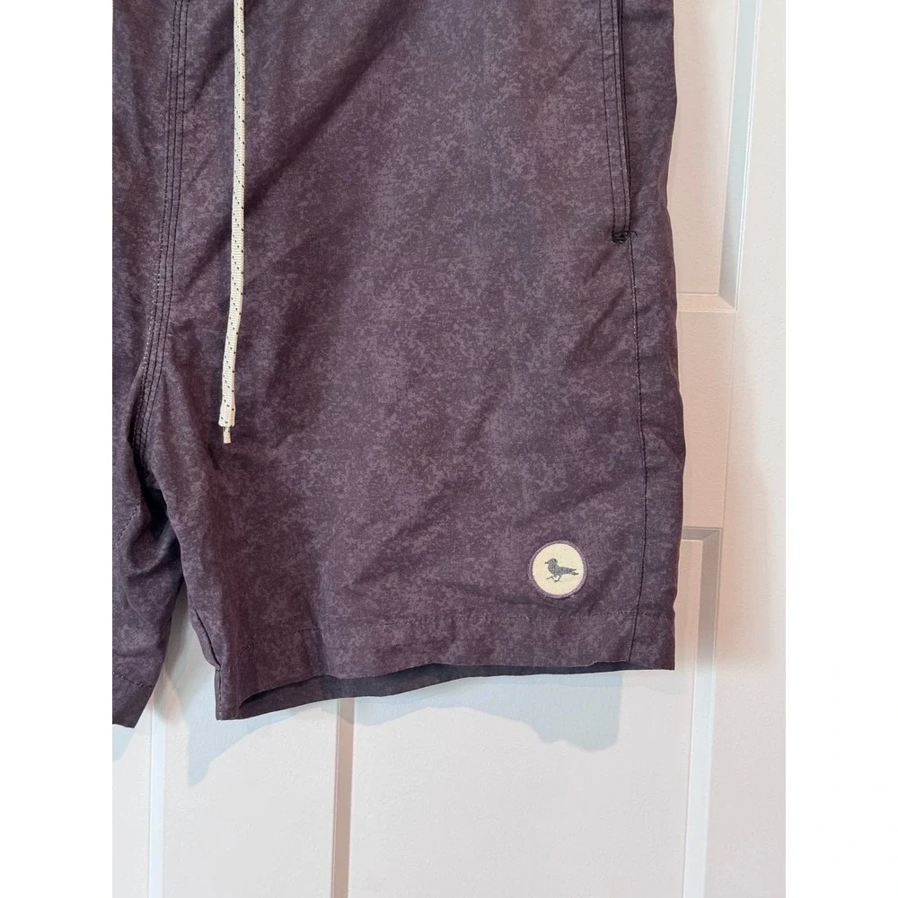 Modern Amusement Mens Purple Marbled Swim Trunks Drawstring Mesh Lined Size M